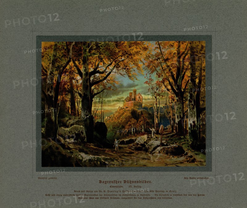 Set design for Opera Tannhäuser by Richard Wagner. Creator: Brückner, Max (Maximilian) (1836-1919).