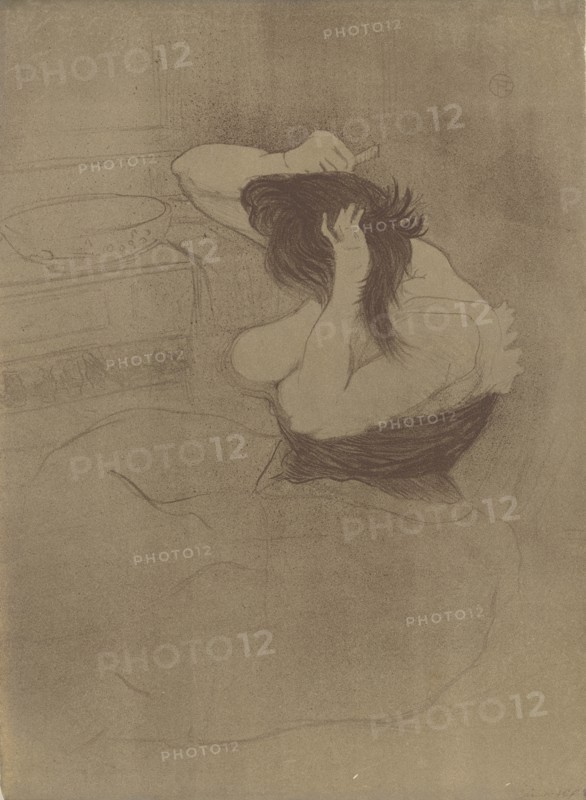 Woman Combing Her Hair (Femme qui se peigne, La coiffure), 1896. Creator: Toulouse-Lautrec, Henri, de (1864-1901).