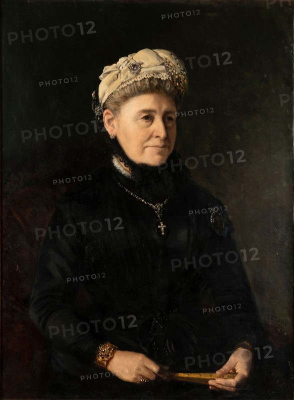 Portrait of the singer and composer Alette Due, née Sibbern (1812-1887), 1885. Creator: Arbo, Peter Nicolai (1831-1892).