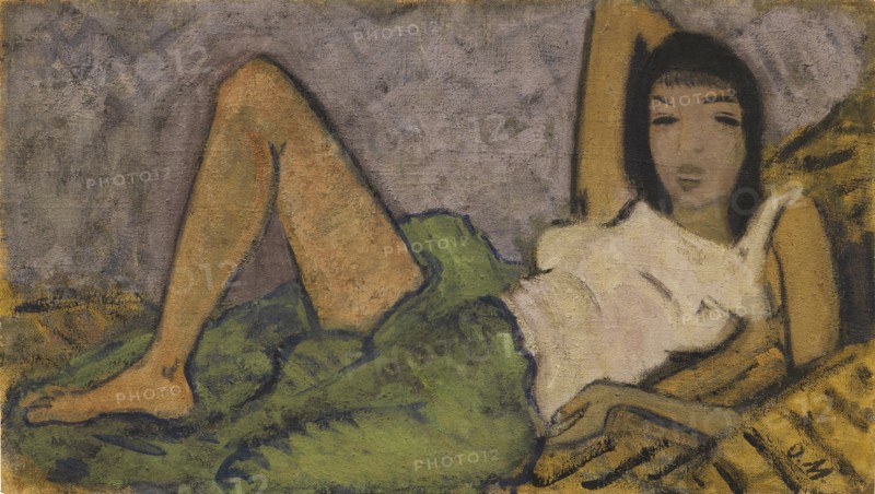 Girl on the couch , 1914. Creator: Mueller, Otto (1874-1930).
