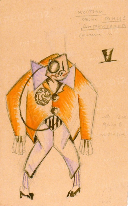 Costume design for the play "Sherlock Holmes and Nick Carter" in the Proletcult Theatre, 1922. Creator: Eisenstein, Sergei Mikhailovich (1898-1948).