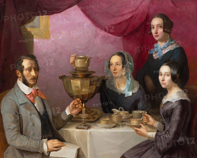 Family portrait, 1844. Creator: Myagkov, Timophey Egorovich (1811-1865).