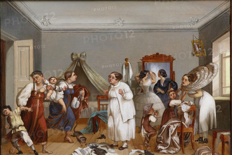 Preparations for a ball in a merchant house, Mid of the 19th century. Creator: Anonymous.