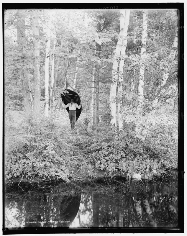 An Adirondack carry, c1902. Creator: William H. Jackson.