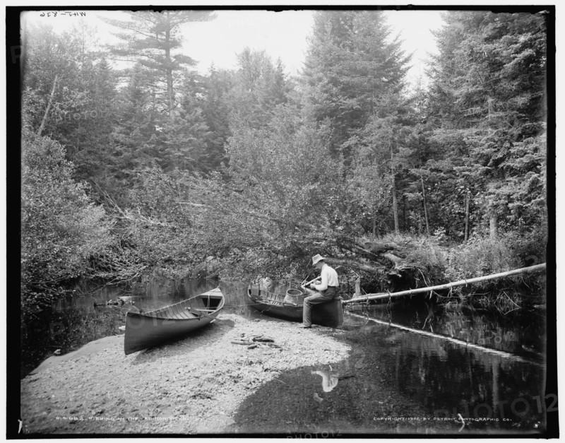 Fishing in the Adirondacks, c1902. Creator: William H. Jackson.