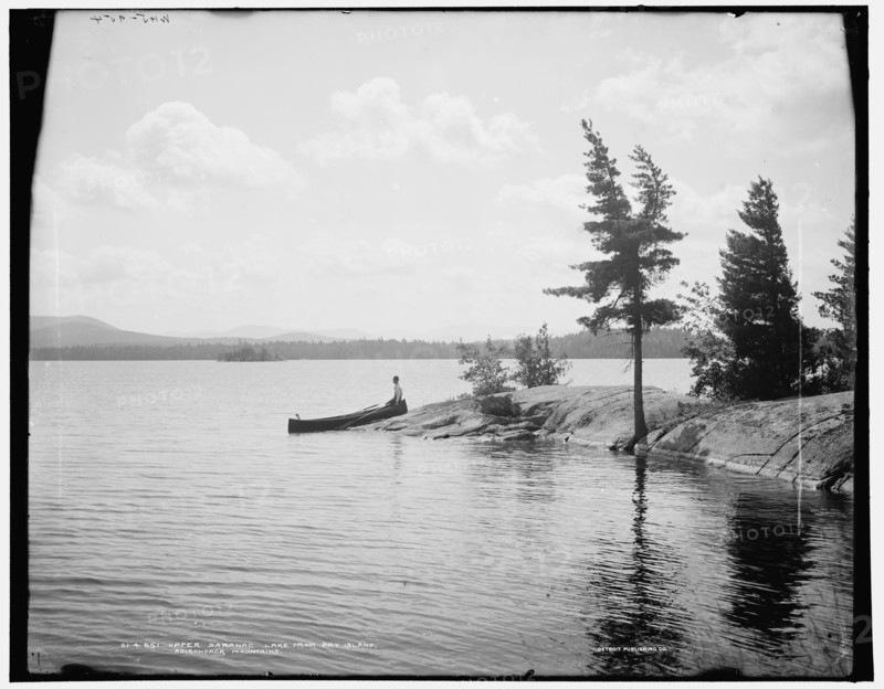 Upper Saranac Lake from Dry Island, Adirondack Mountains, (1902?). Creator: William H. Jackson.