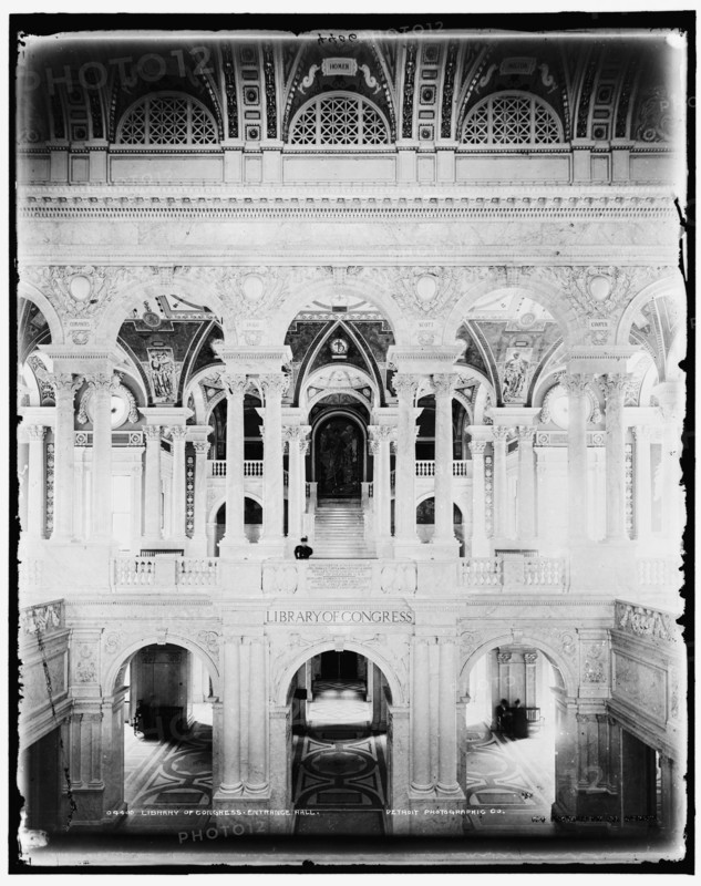 Library of Congress entrance hall, between 1889 and 1897. Creator: William H. Jackson.