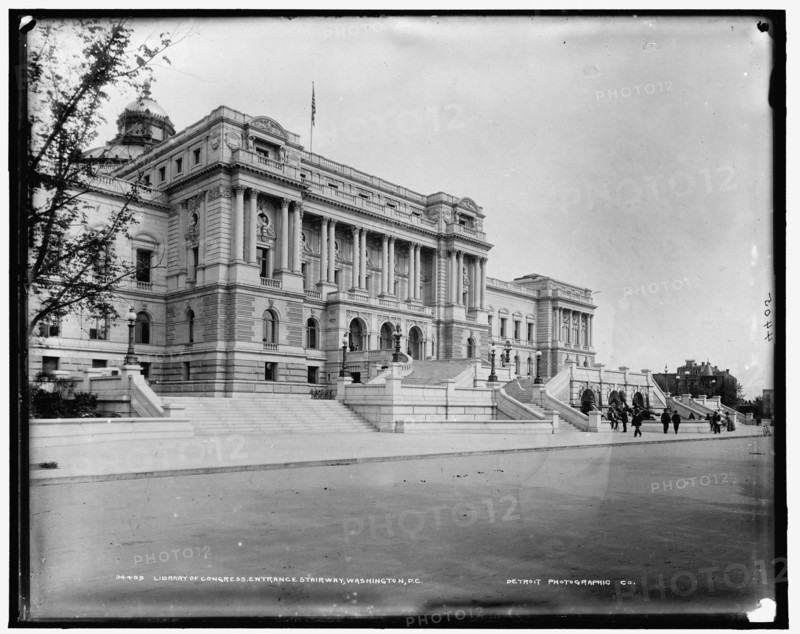 Library of Congress, entrance stairway, Washington, D.C., between 1880 and 1897. Creator: William H. Jackson.