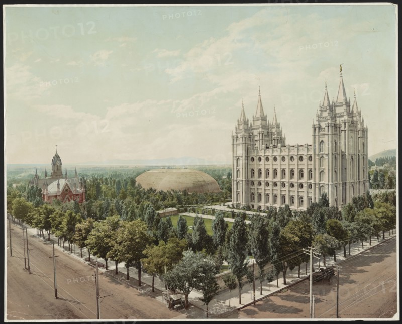 Temple Square, Salt Lake City, c1899. Creator: William H. Jackson.