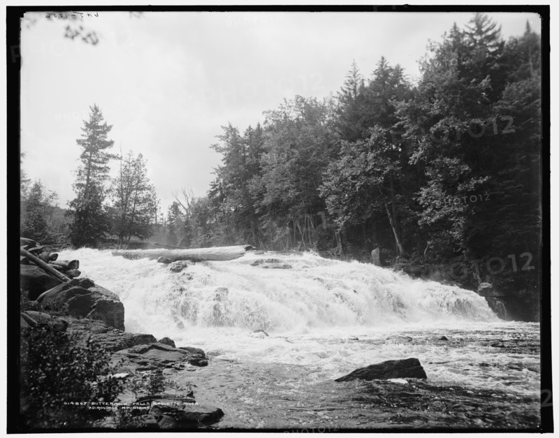 Buttermilk Falls, Raquette River, Adirondack Mountains, (1902?). Creator: William H. Jackson.