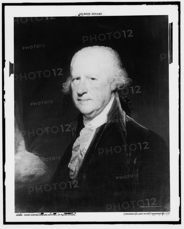 Chief Justice Edward Shippen of Pennsylvania, head and shoulders portrait, c.between 1900 and 1912. Creator: Gilbert Stuart.