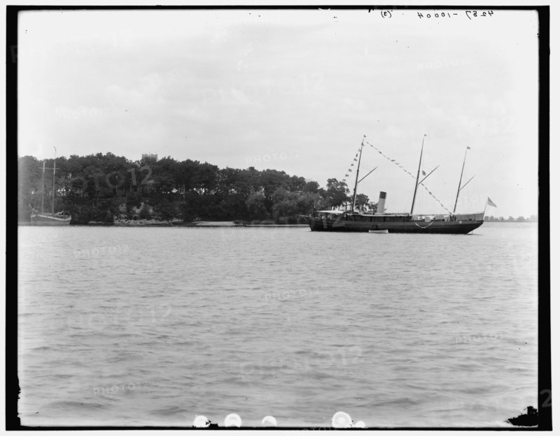 Bay from the pier, Put-in-Bay, Ohio, between 1880 and 1899. Creator: Unknown.
