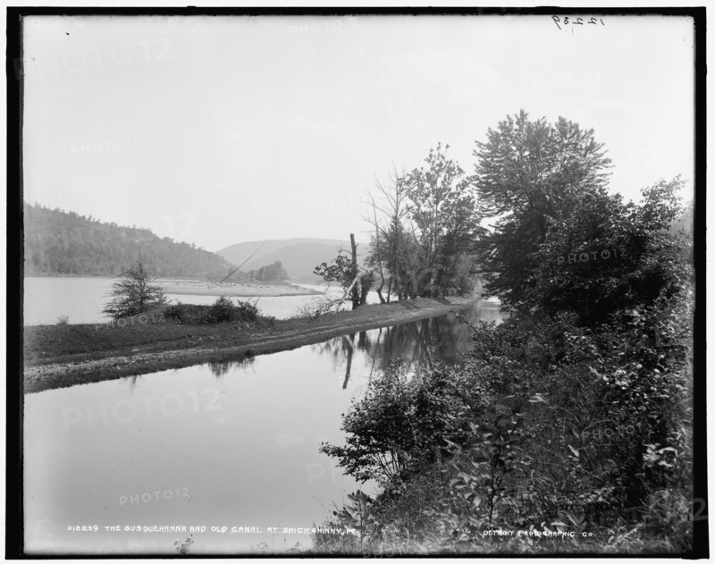 The Susquehanna and old canal at Shickshinny, Pa., between 1890 and 1901. Creator: Unknown.