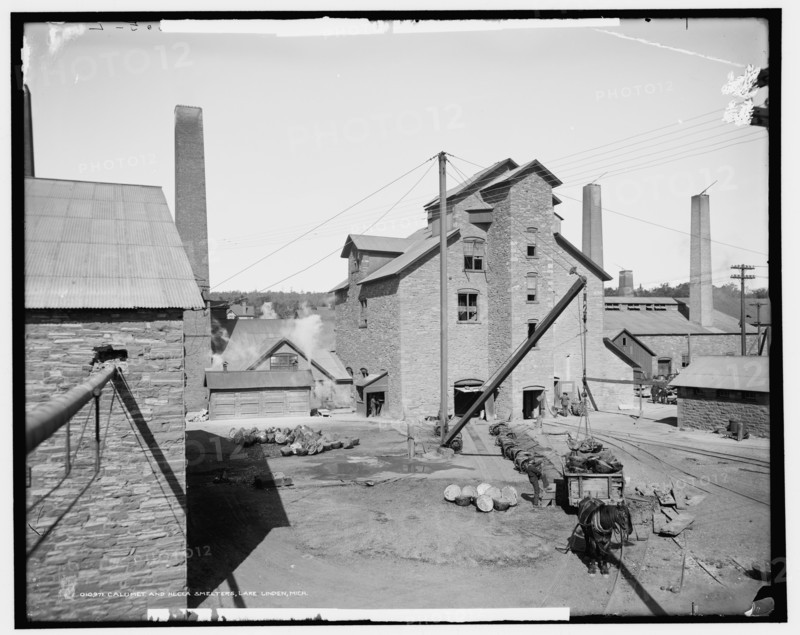 Calumet and Hecla smelters, Lake Linden, Mich., between 1900 and 1906. Creator: Unknown.
