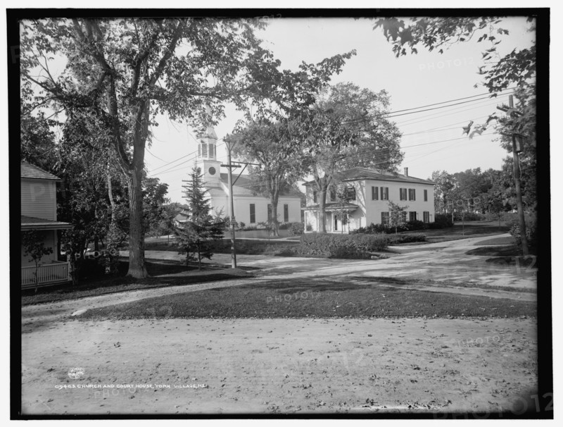 Church and court house, York Village, Me., between 1900 and 1906. Creator: Unknown.