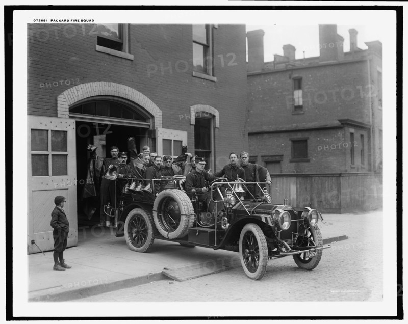 Packard fire squad, 1911 May 3. Creator: Unknown.
