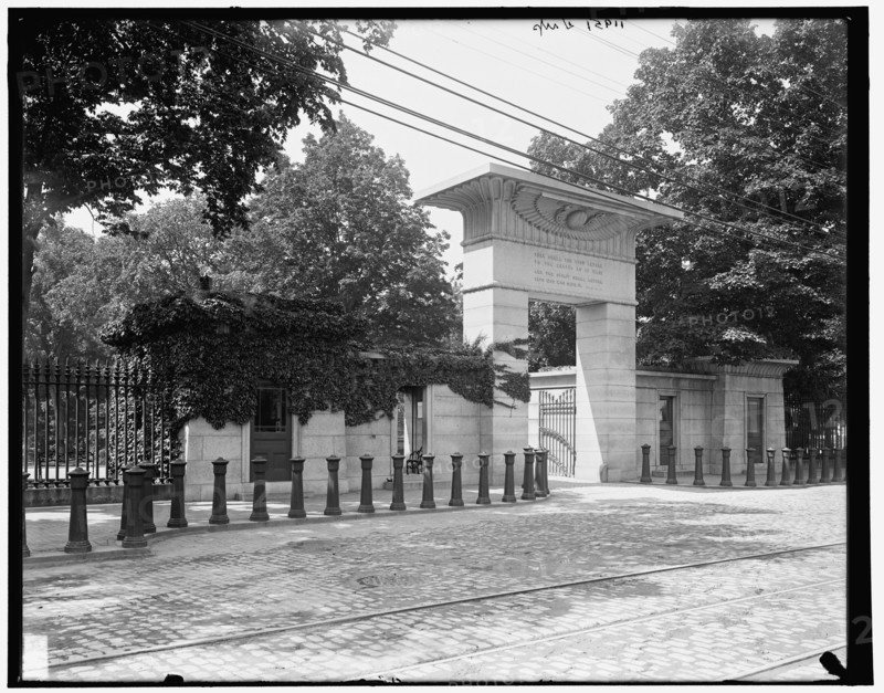 Main entrance, Mt. Auburn Cemetery, Cambridge,Massachusetts, between 1890 and 1901. Creator: Unknown.