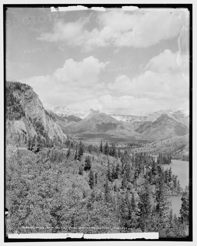 Down Bow Valley from Banff Springs Hotel, Alberta, c1902. Creator: Unknown.