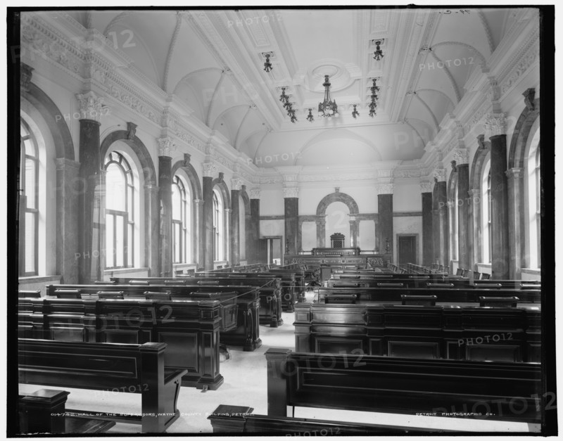 Hall of the Supervisors, Wayne County Building, Detroit, (1902?). Creator: Unknown.