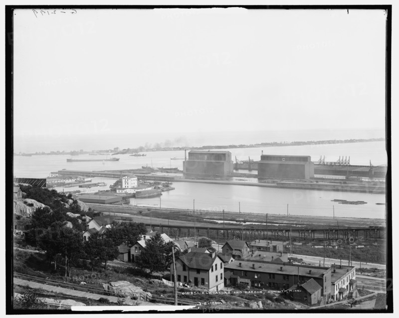 Elevators and harbor, Duluth, Minn., c1905. Creator: Unknown.