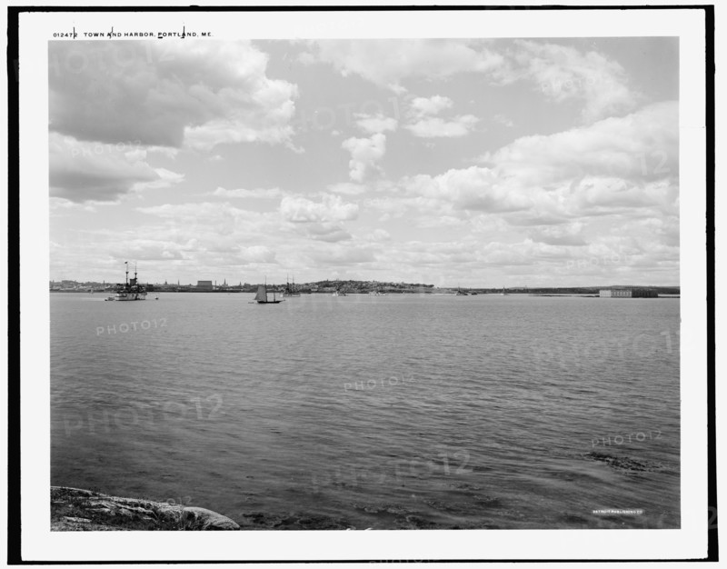 Town and harbor, Portland, Me., between 1890 and 1901. Creator: Unknown.