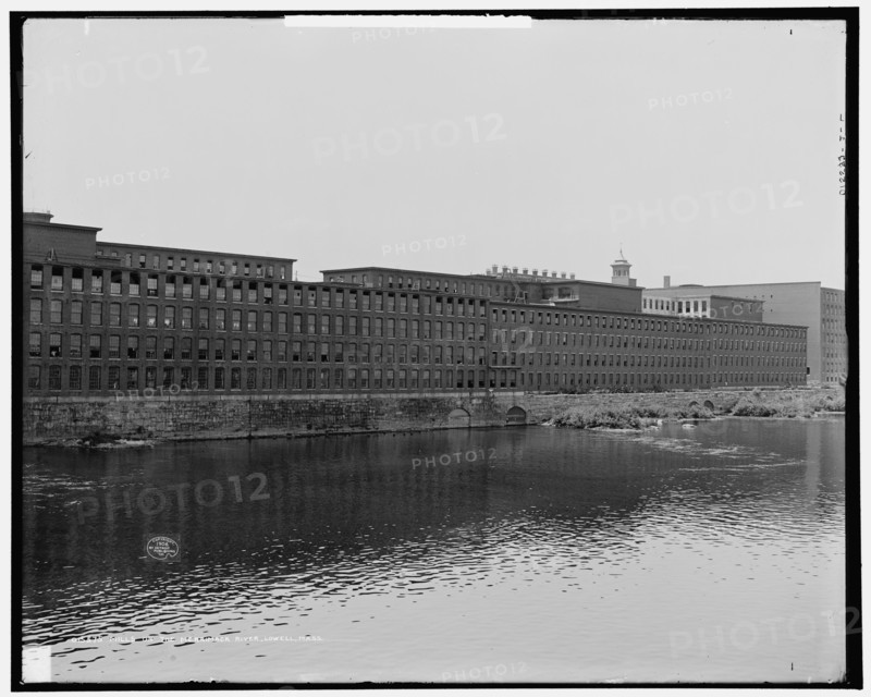 Mills on the Merrimack River, Lowell, Mass., c1908. Creator: Unknown.