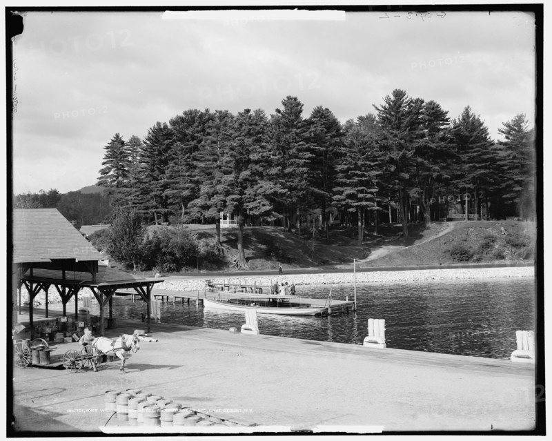 Fort William Henry Hotel and Prospect Mt. Mountain, Lake George, N.Y., between 1900 and 1915. Creator: Unknown.