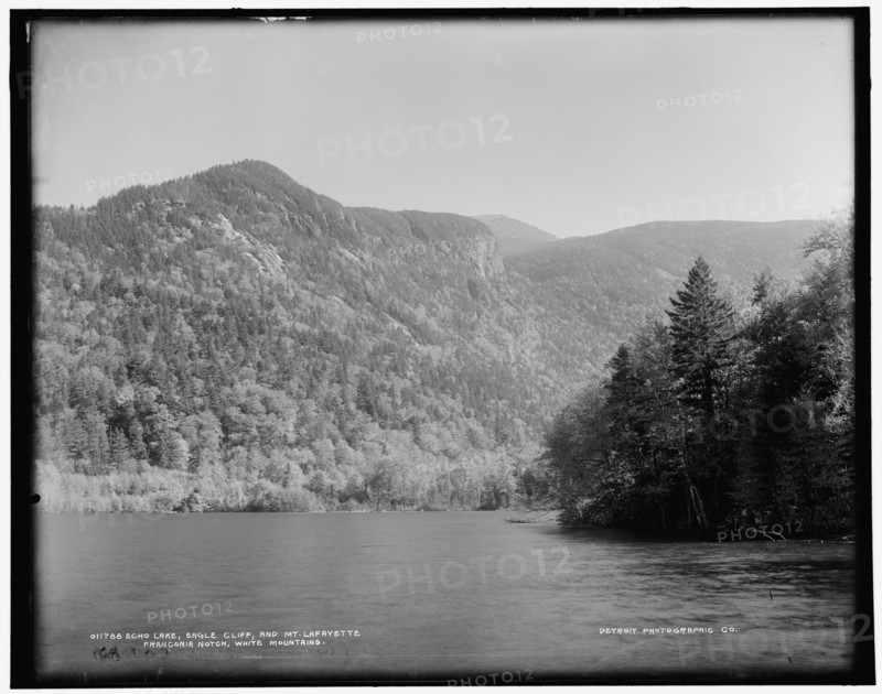 Echo Lake, Eagle Cliff, and Mt. Lafayette, Franconia Notch, White Mountains, between 1890 and 1901. Creator: Unknown.