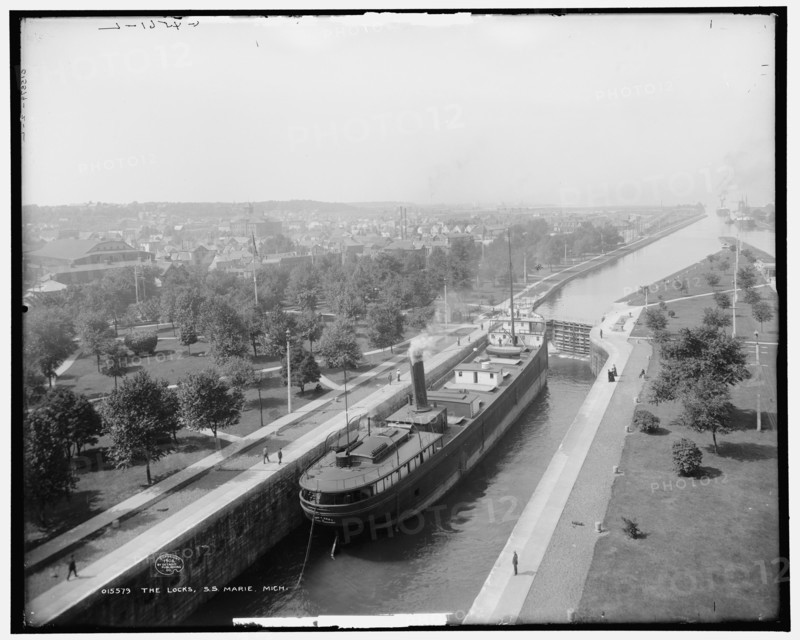 The Locks, S.S. Marie, Mich., c1908. Creator: Unknown.