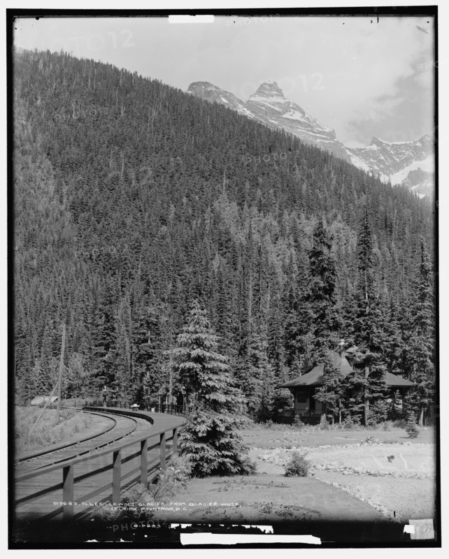 Illecillewaet Glacier from Glacier House, Selkirk Mountains, B.C., c.between 1901 and 1906. Creator: Unknown.