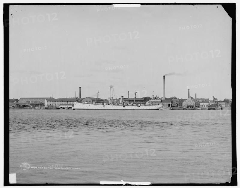 Navy yard from Pierce's Island, Portsmouth, N.H. i.e. Portsmouth Navy Yard, Kittery, Maine, c1907. Creator: Unknown.