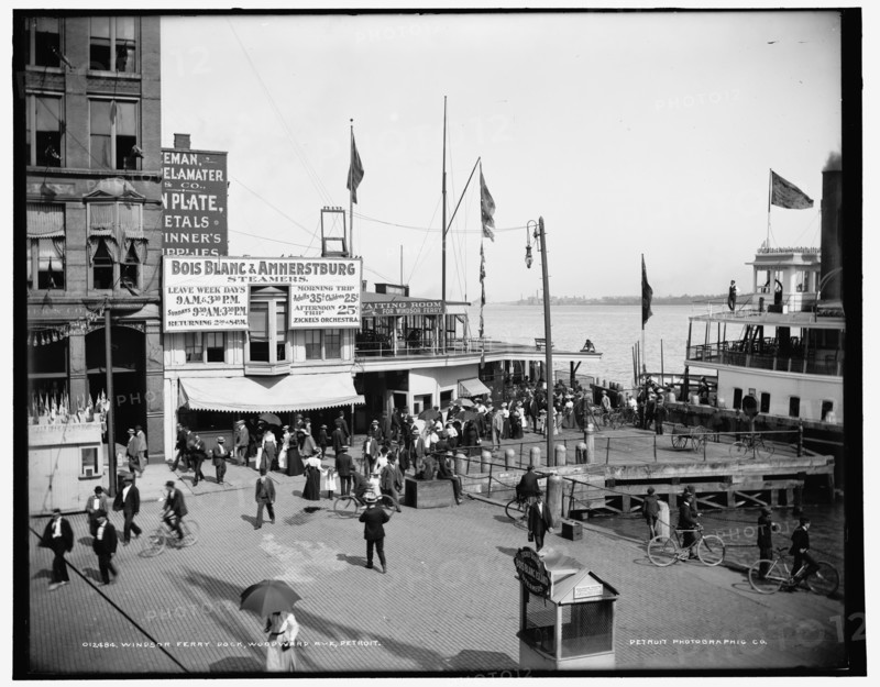 Ferry dock near Woodward Avenue, Detroit, Michigan, between 1898 and 1901. Creator: Unknown.