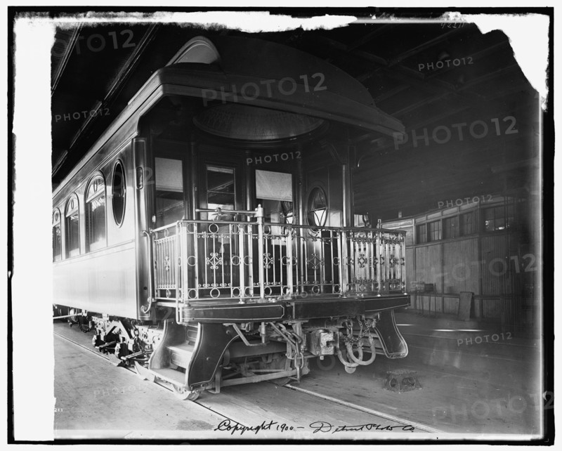 Car, rear platform, Chicago and Alton Railroad, c1900. Creator: Unknown.