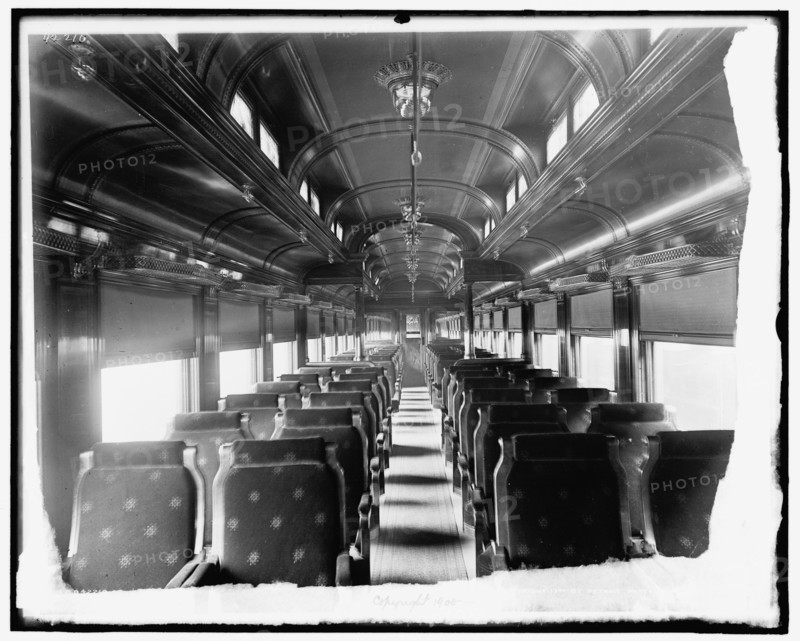 Car interiors, Chicago and Alton Railroad, buffet car, c1900. Creator: Unknown.