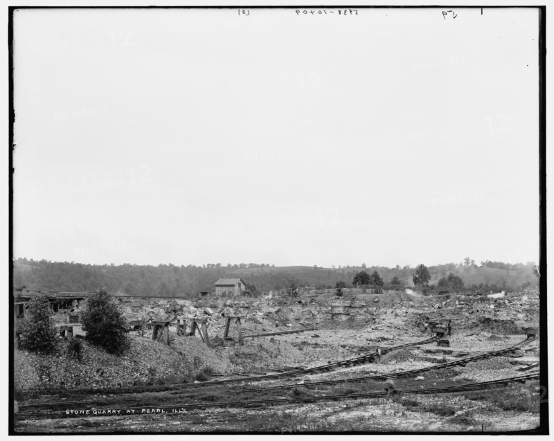 Stone quarry at Pearl, Illinois, between 1890 and 1901. Creator: Unknown.