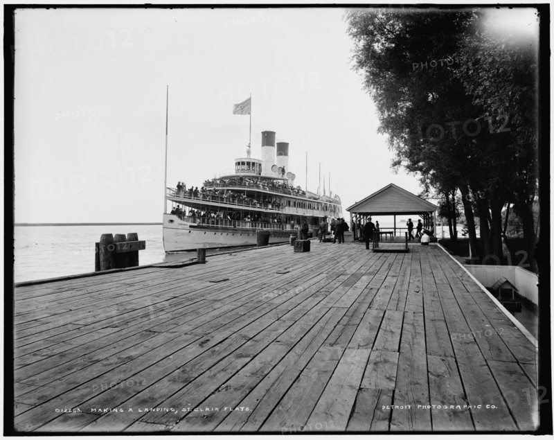 Making a landing, St. Clair Flats, Mich., between 1890 and 1901. Creator: Unknown.