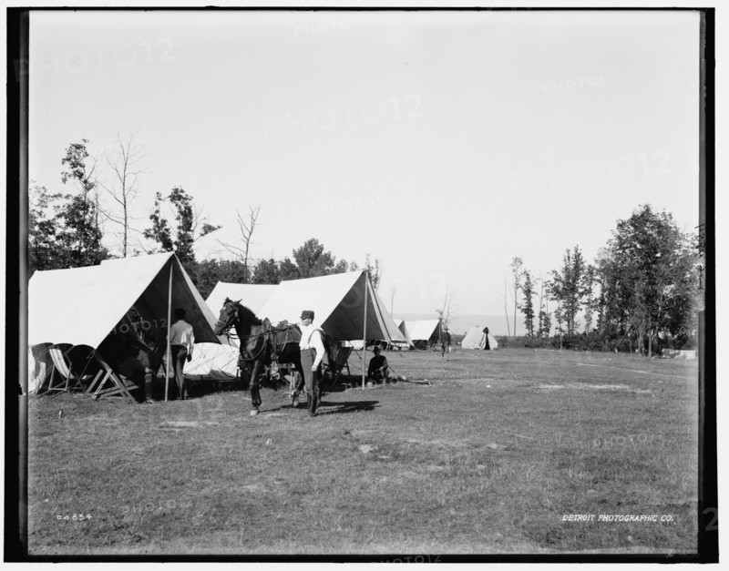 Fort Sheridan, camp ground by the lake, between 1880 and 1899. Creator: Unknown.