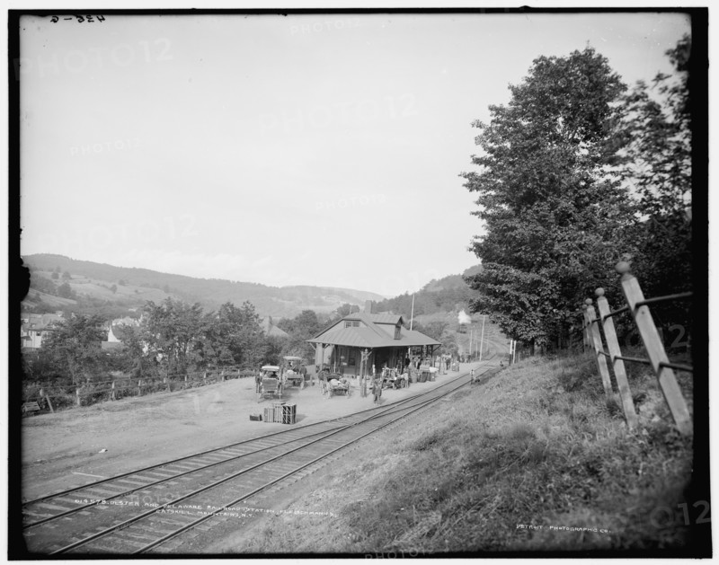 Ulster and Delaware Railroad station, Fleischmann's, Catskill Mountains, N.Y., (1902?). Creator: Unknown.