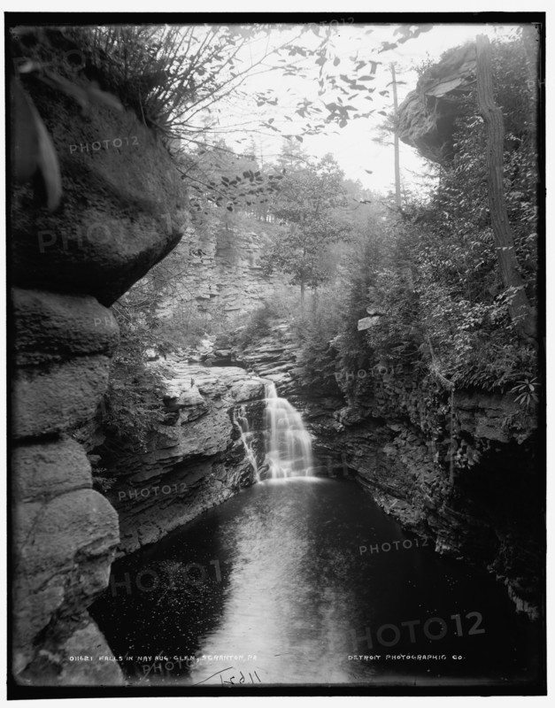 Falls in Nay Aug Glen, Scranton, Pa., between 1890 and 1901. Creator: Unknown.