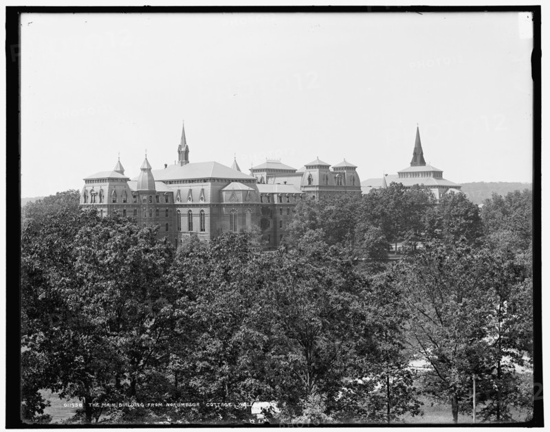 The Main building from Norumbega cottage, Wellesley, between 1890 and 1901. Creator: Unknown.