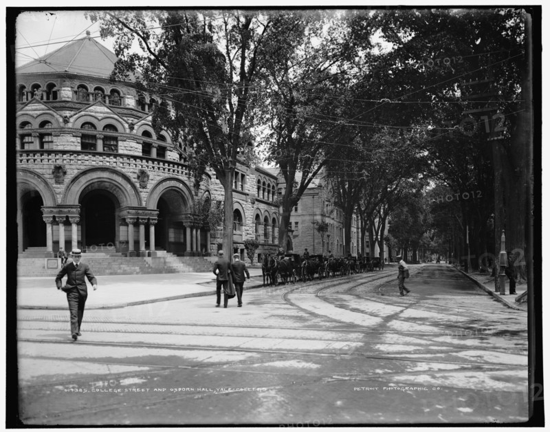 College Street and Osborn Hall, Yale College, between 1900 and 1906. Creator: Unknown.