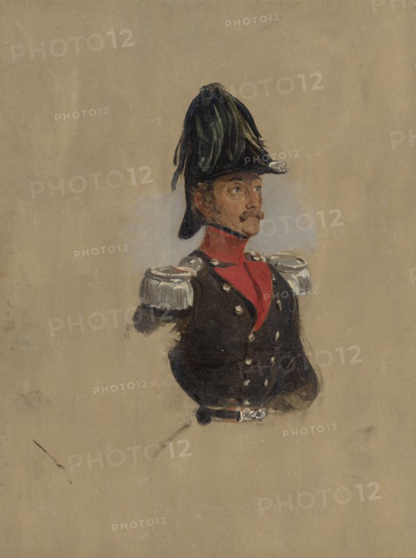 Portrait study of Captain J.J.P. van Munnick, 1819-1860.  Creator: Nicolaas Pieneman.