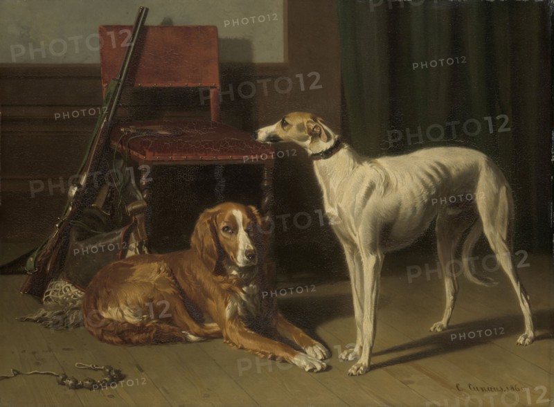 Hunting Companions, 1860. Creator: Conradyn Cunaeus.