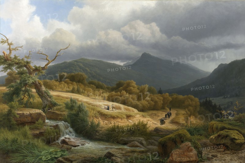 The Cemetery at Baden-Baden, 1855. Creator: Pierre Louis Dubourcq.