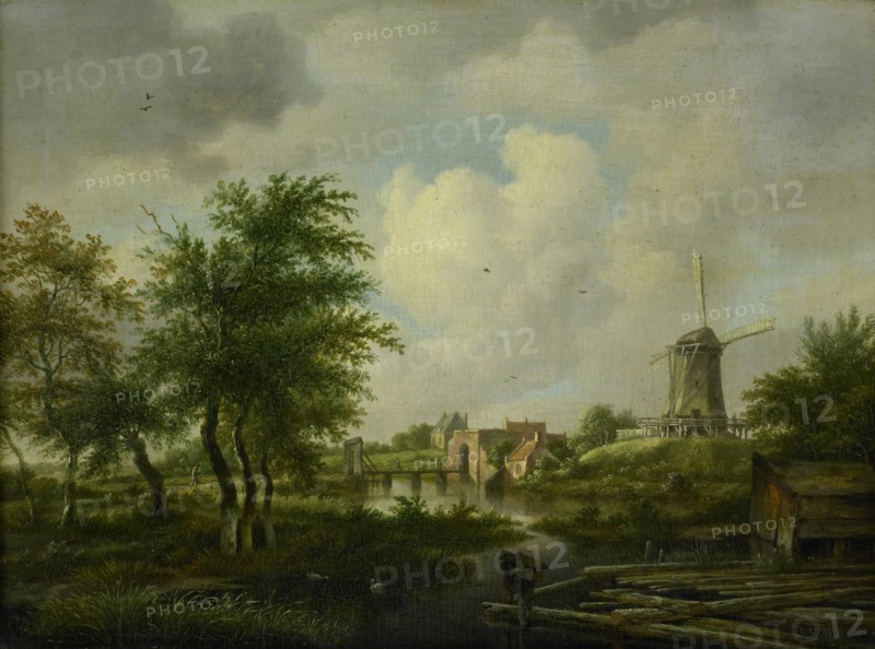 Dilapidated rampart with the Weteringpoort, seen across the Buitensingel, Amsterdam, 1807.  Creator: Jan Hulswit.