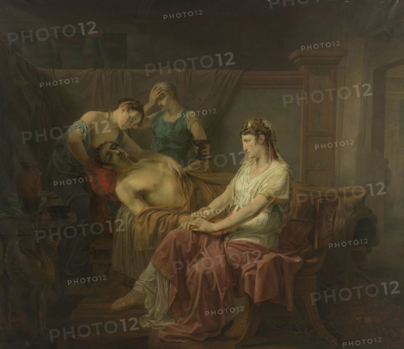 The Mortally wounded Mark Anthony with Cleopatra, 1823-1825. Creator: Louis Moritz.