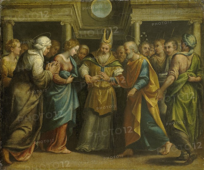 Marriage of Mary and Joseph, 1525-1549. Creator: Unknown.