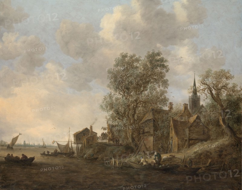 View of a Town on a River, 1645. Creator: Jan van Goyen.