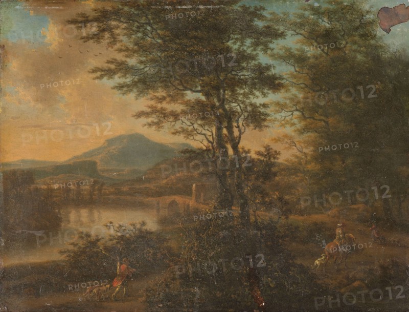 Italian Landscape at Sunset, 1660-1692. Creator: Willem de Heusch.