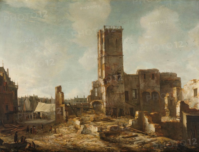 The Ruins of the Old Town Hall of Amsterdam after the Fire of 7 July 1652, 1652-1666. Creator: Jan Abrahamsz Beerstraten.